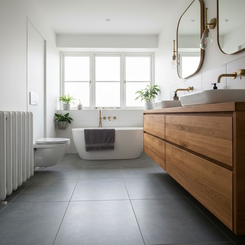 Pågående badrumsrenovering i Sundsvall